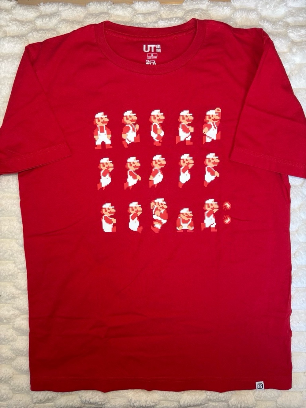 Men's Retro 8 Bit Super Mario Pixel Graphic T Shirt Size M - Uniqlo UT